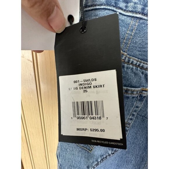 RE/DONE Levi's Denim Front Slit Maxi Skirt in Indigo Size 25 NWT $295 - Picture 7 of 11